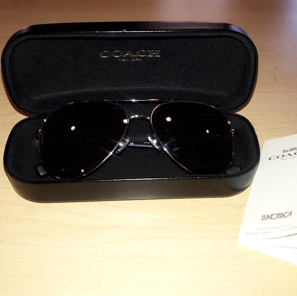 Mens Coach Tag Pilot Aviator Sunglasses - Picture 5 of 7